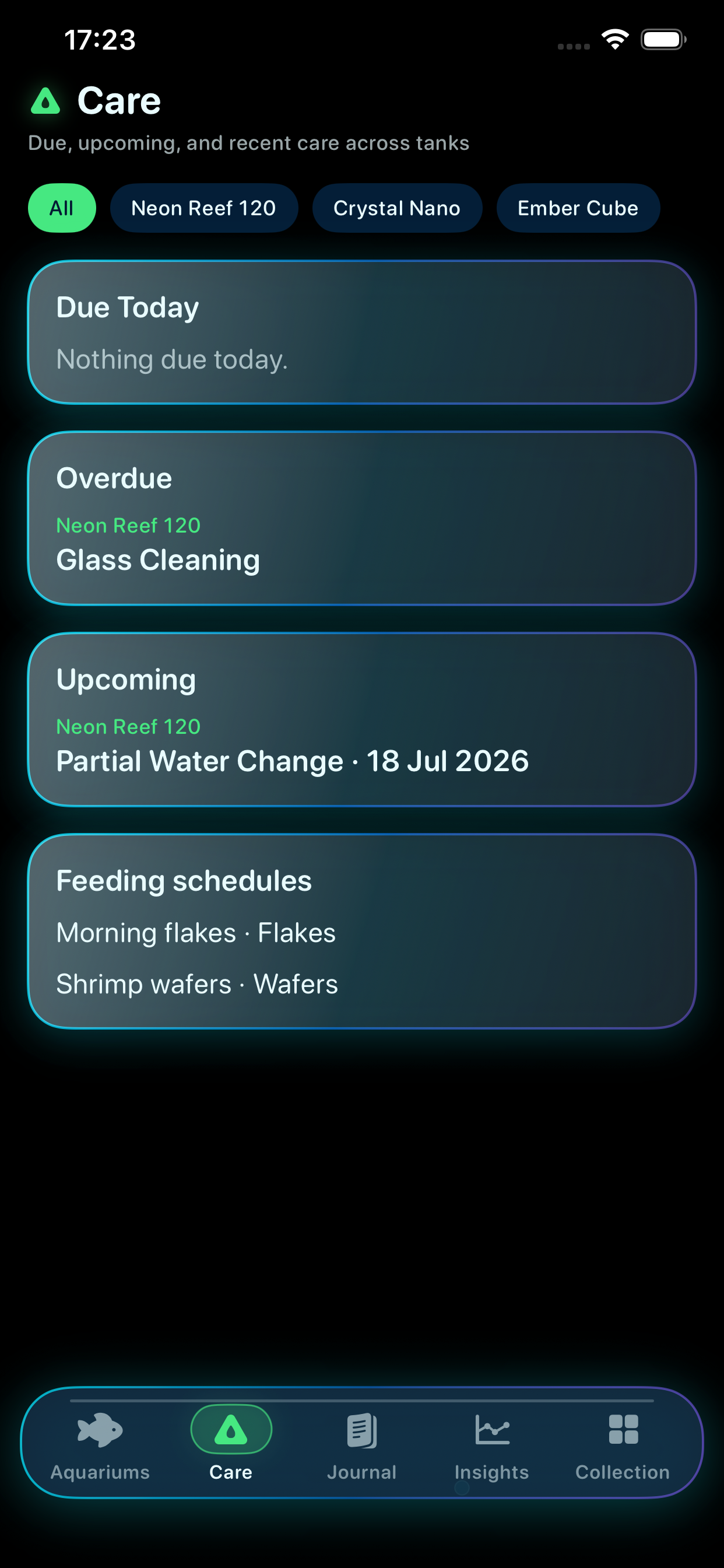 Care hub screenshot