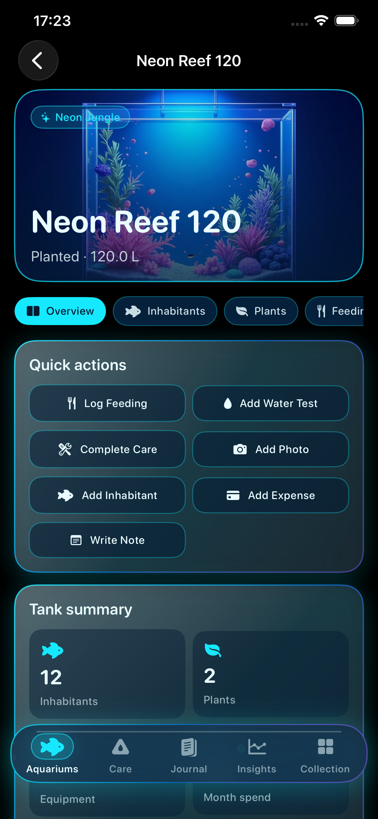 Tank detail overview screenshot