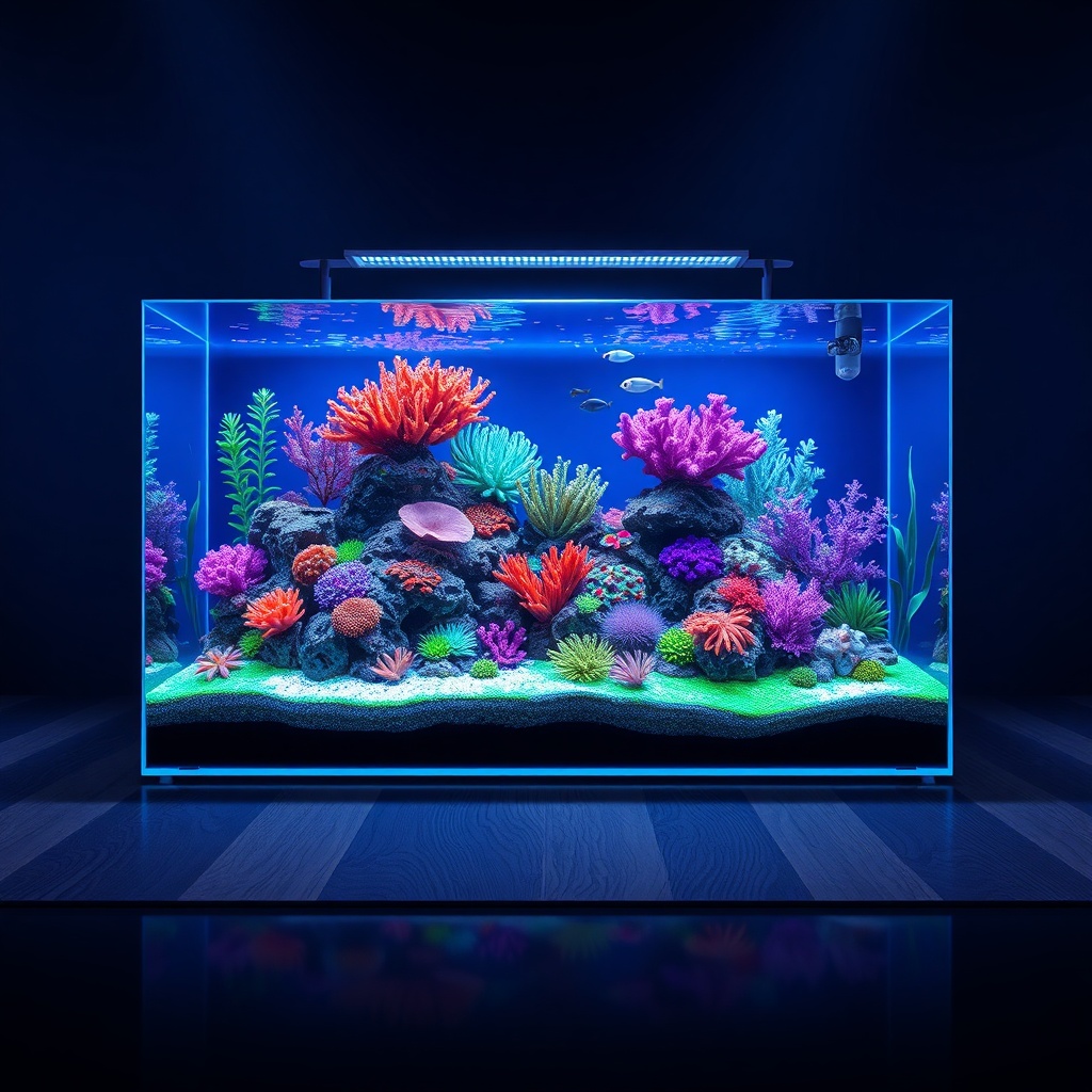 Planted reef aquarium illustration